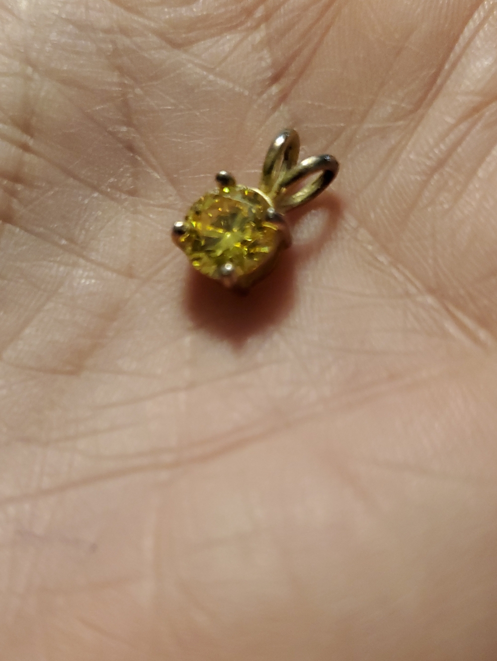 Round-Cut Citrine Pendant 925 Silver - Picture 2 of 5